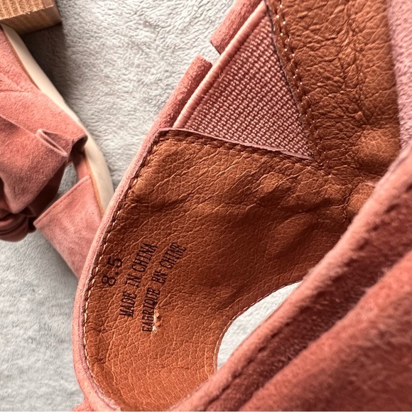 Jeffrey Campbell Cyrus Bow Suede Leather Slip-On Block Heel Mules Rose Pink 8.5 - Picture 12 of 15